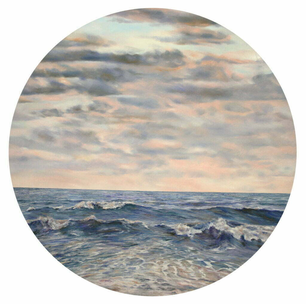 Spirit Of The Sea • Art Gallery Sw for Heavy White Cloud Above Sea, Contemporary Landscape Round Wall Art, 11"