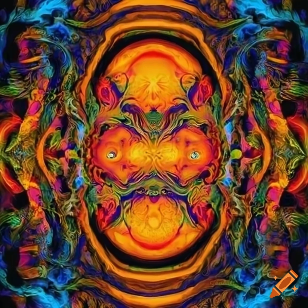 Vibrant Orange Artwork With Psychedelic Patterns On Craiyon within Red Meeds Orange, Wall Tapestry, 24"X48"