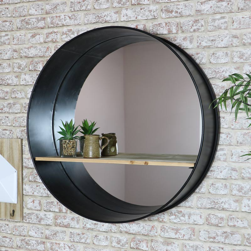 View Photos Of The Enduring Appeal Of Black Metal Wall Mirrors In Home ... in The Enduring Appeal of Nature Inspired Round Metal Artwork in Contemporary Decor
