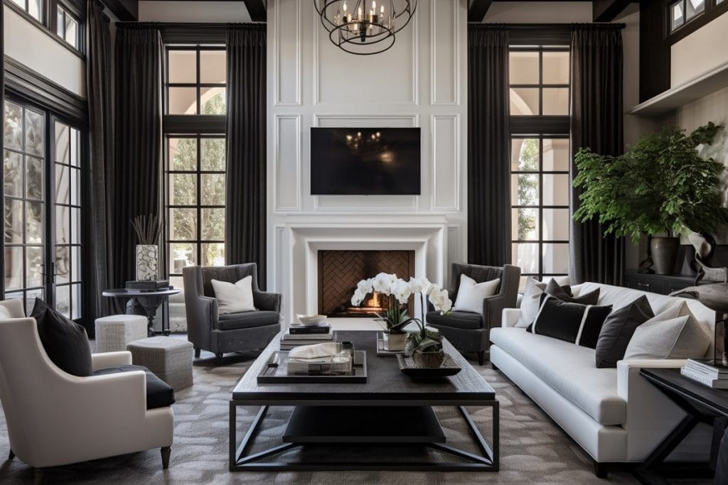 15 Best Living Room Color Schemes Designers Swear By - Decorilla Online ... throughout The Psychological Impact of High Contrast Red Black and White Palettes in Modern Home Decor