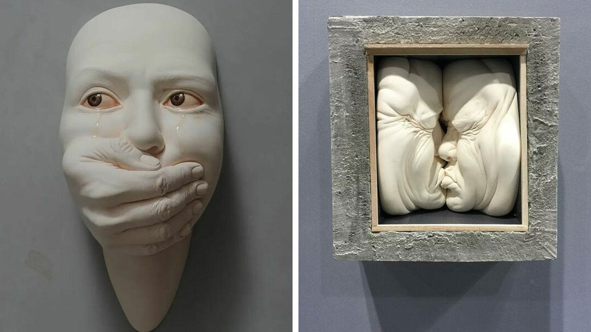 30 Sculptures That Transform Realistic Emotions Into Surreal Art, By ... throughout Indoor Designer Sculpture Statement Piece