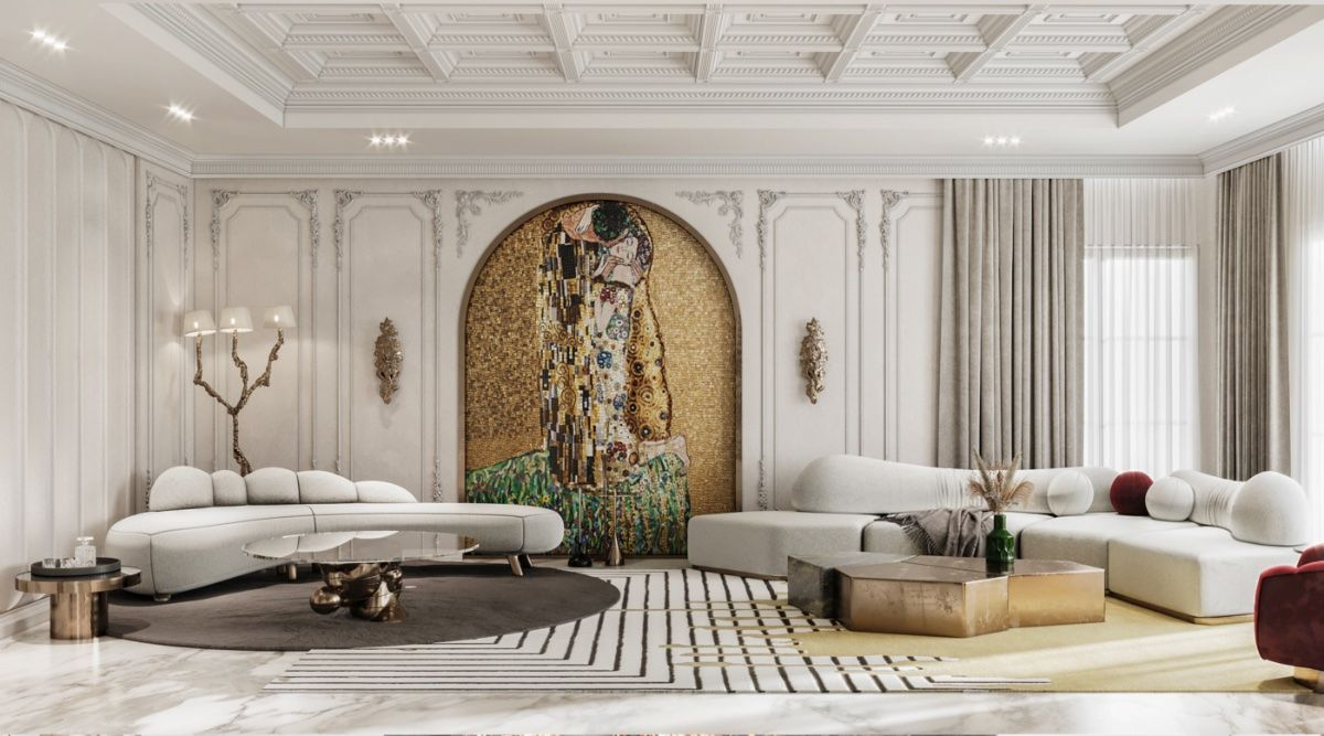 51 Neoclassical Living Rooms With Tips And Accessories To Help You ... throughout Oval Plauque Man 32 Wall D̩cor