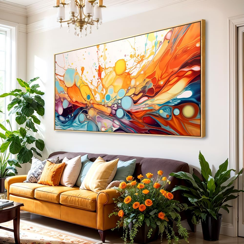 Amazon.com: Wall Art Modern Artwork Fantasy Abstract Canvas Painting ... within Oval Plauque Man 32 Wall D̩cor
