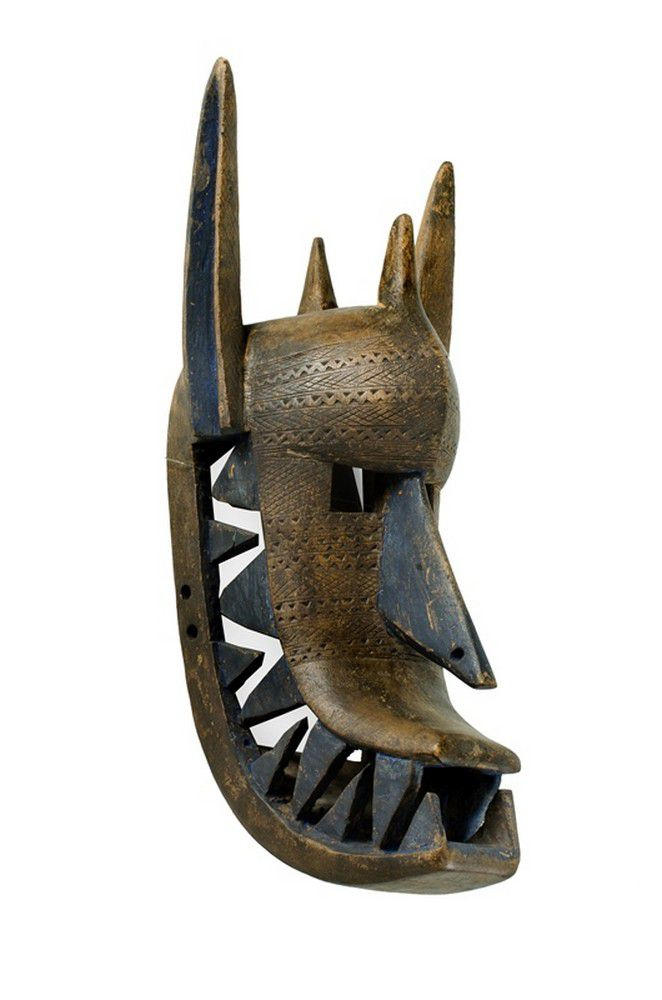 Bamana N'tomo Mask: Carved Wood With Incised Decoration - African - Tribal with Decoding the Cultural Significance Carved into the Consigned Marka Bamana Tribal Mask 5