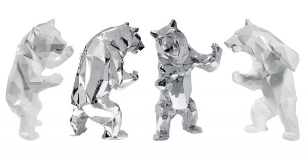 Bear Sculpture Art Deco Studio - Modern Sculpture Artists intended for Faux Mini Bear Resin Wall Decor, Silver