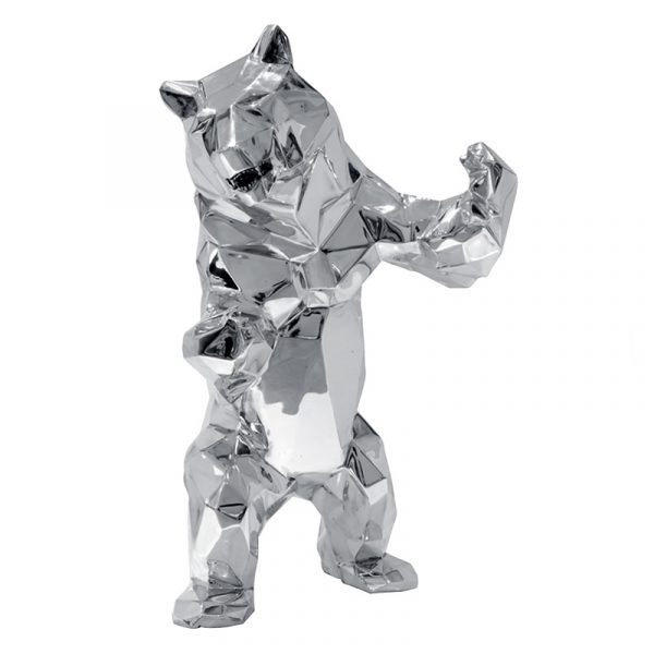 Bear Sculpture Art Deco Studio - Modern Sculpture Artists within How Designers Use Silver Resin Bear Sculptures to Soften Modern Minimalist Spaces
