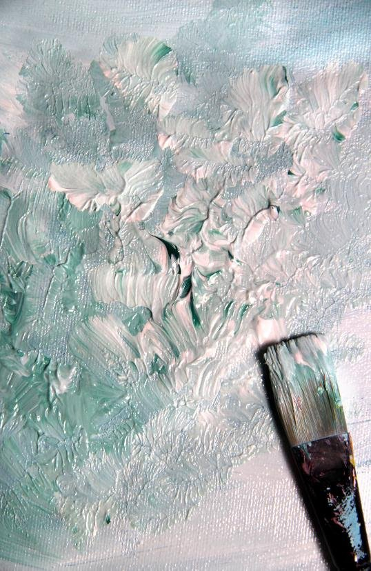 Brushwork - Pigment Pool pertaining to "Fishes Together" Hand Painted Canvas Art, 80"X40"