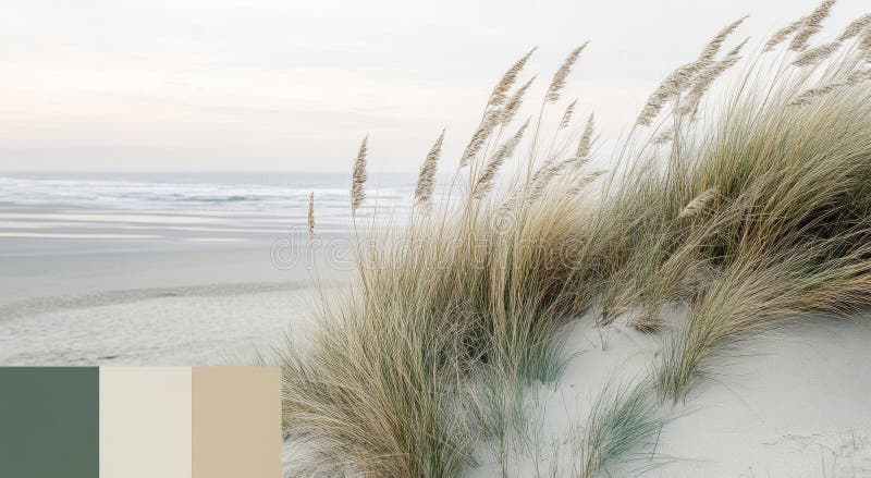 Coastal Dunes With Muted Nature-Inspired Color Palette And Grasses ... for Exploring Soft Color Palettes with the Safavieh Dune Buggy Triptych Wall Art