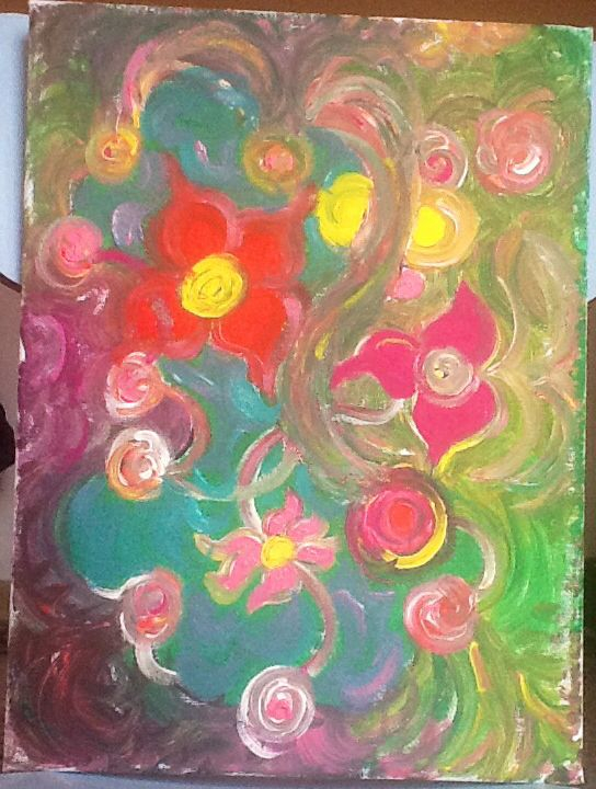 Colorful Flowers Ii Painting with Wall Decor Painting A Beautiful Day With Flowers Ii