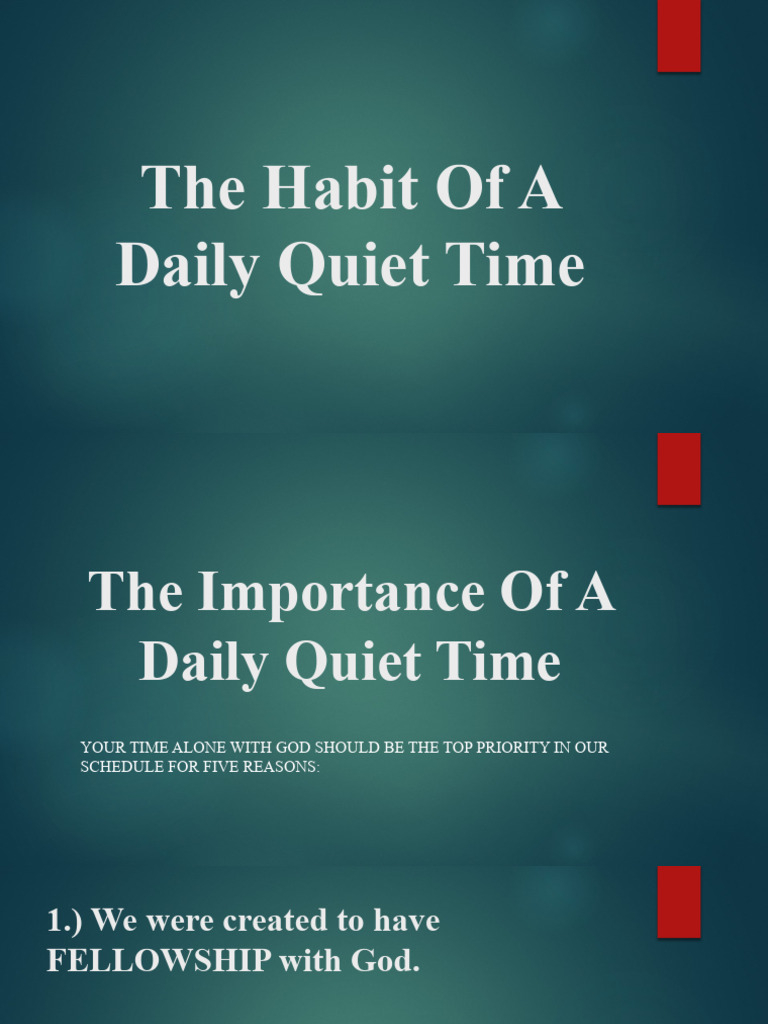 Daily Quiet Time: A Spiritual Guide | Pdf | God | Prayer for How Meaningful Visuals Shape the Atmosphere of Daily Prayer and Quiet Moments