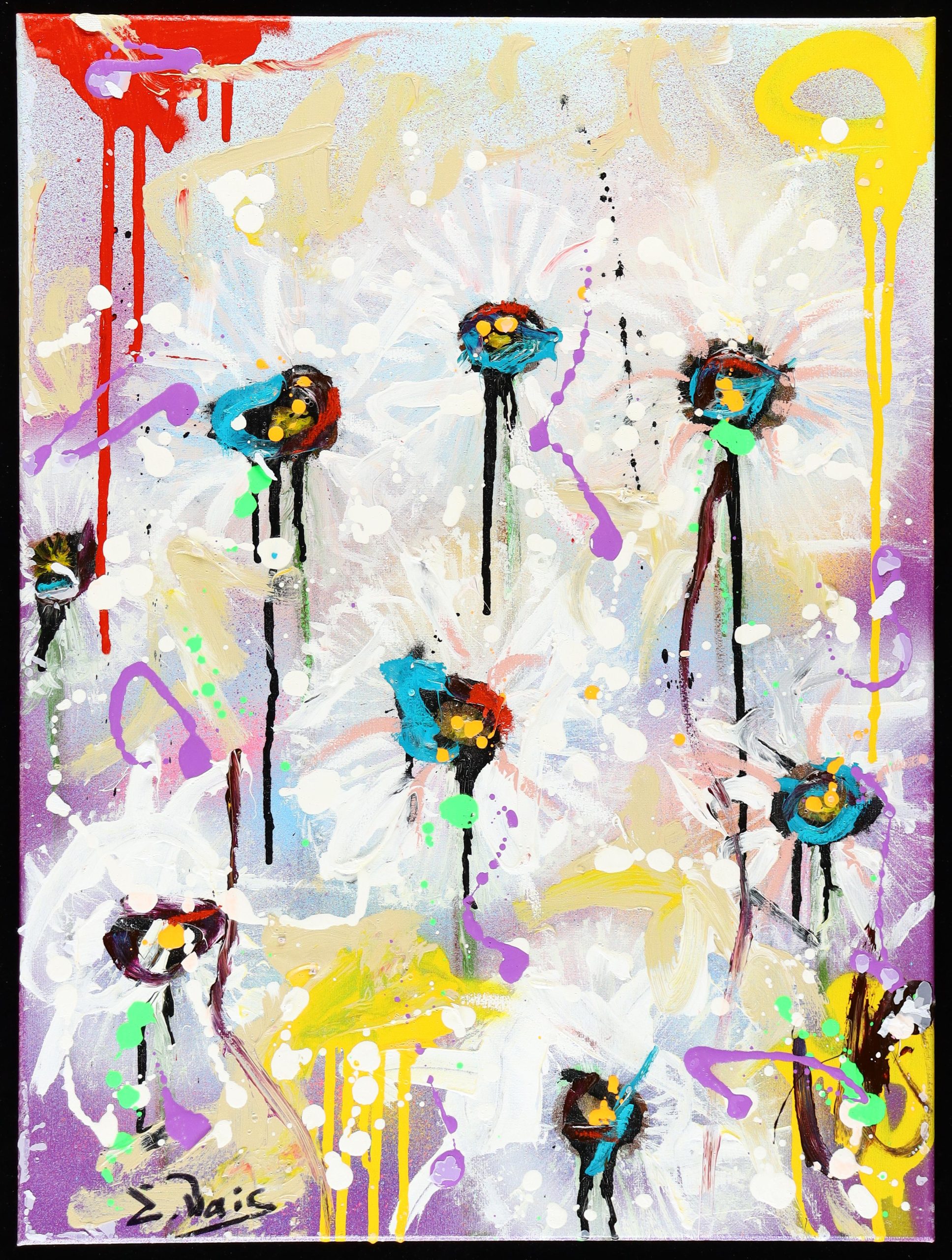 Elena Vaisman "Abstract Dandelions" 18" X 24" Original Painting On ... with Why Contemporary Collectors Are Talking About Wine Party III Orange Abstract Table 18 X 24 Original Painting
