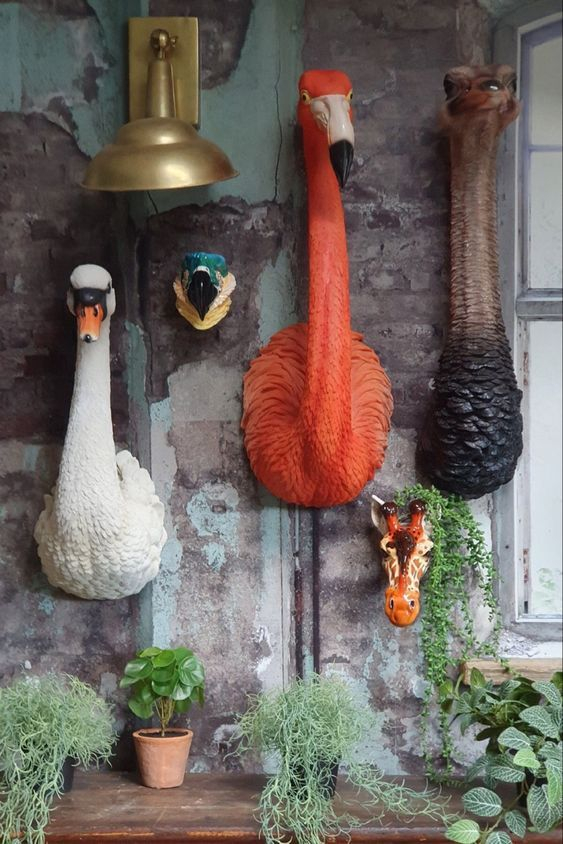 Eric And Eloise Wall Mount Ideas | Animal Bust Wall Decor, Flamingo ... throughout Gray Elephant Head Papier Mache Wall Sculpture Safari Bust Animal Art Mounted
