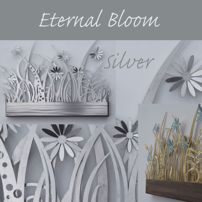 'Eternal Bloom' - Outdoor Botanical Metal Wall Art throughout Champagne Leaves Modern Art, Set Of 3 Designed By Grace Feyock