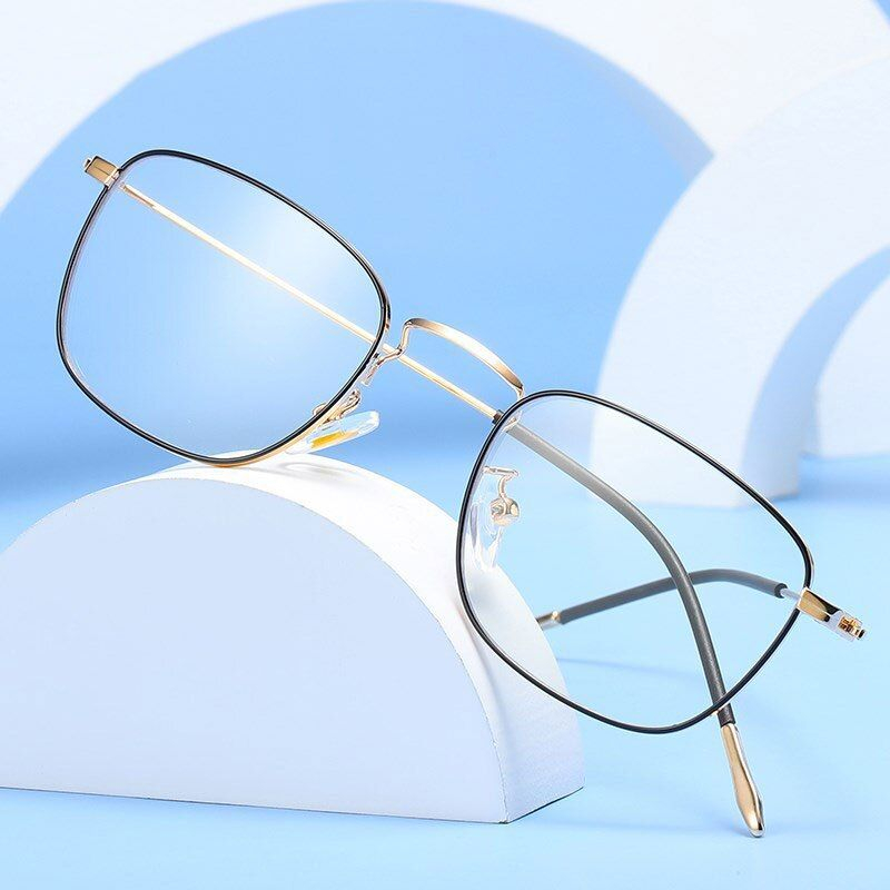 Hotony Unisex Full Rim Rectangle Alloy Eyeglasses Zy9951 | Eyeglasses ... within Elisabeth Frame, White