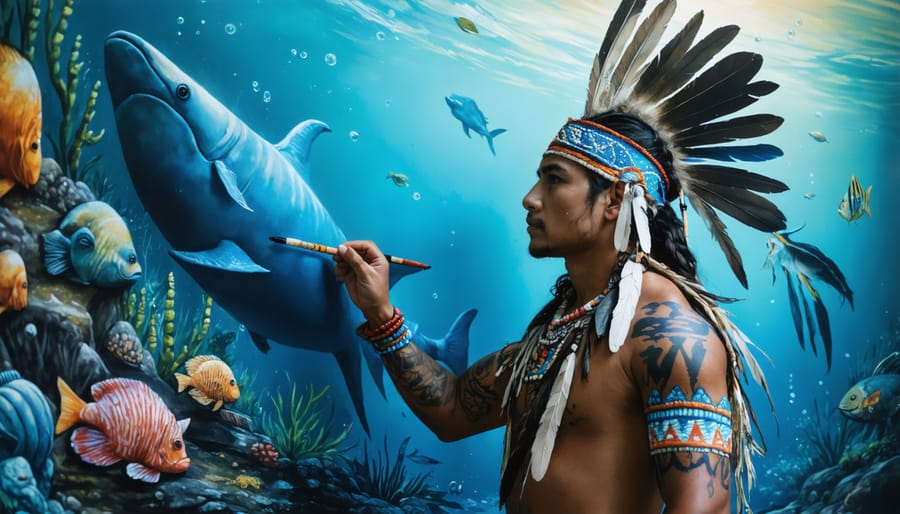 Understanding the Brushwork and Color Theory Behind Large Scale Marine Art Installations