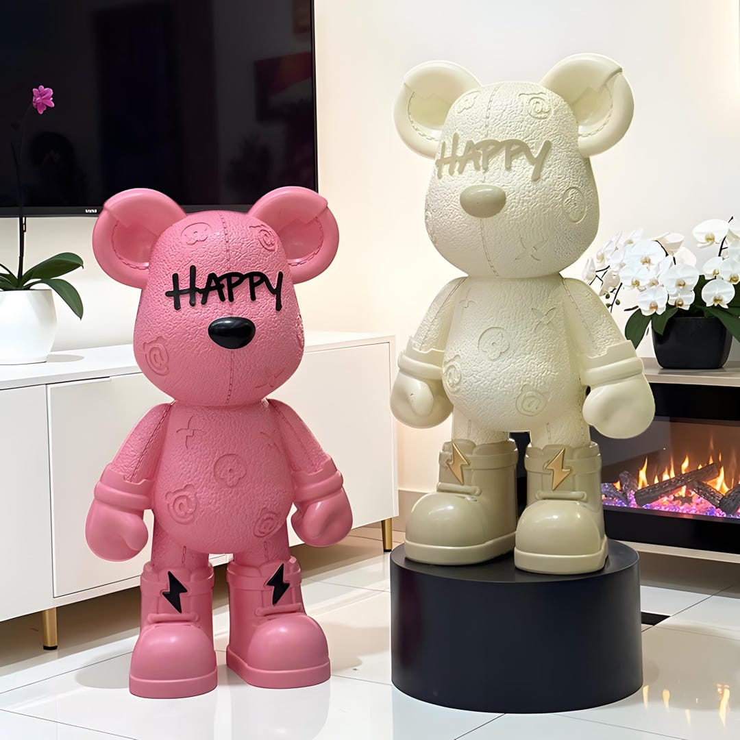 Large Resin Bear Sculpture: Modern Floor Decor Statement Statue - Etsy with regard to How Designers Use Silver Resin Bear Sculptures to Soften Modern Minimalist Spaces