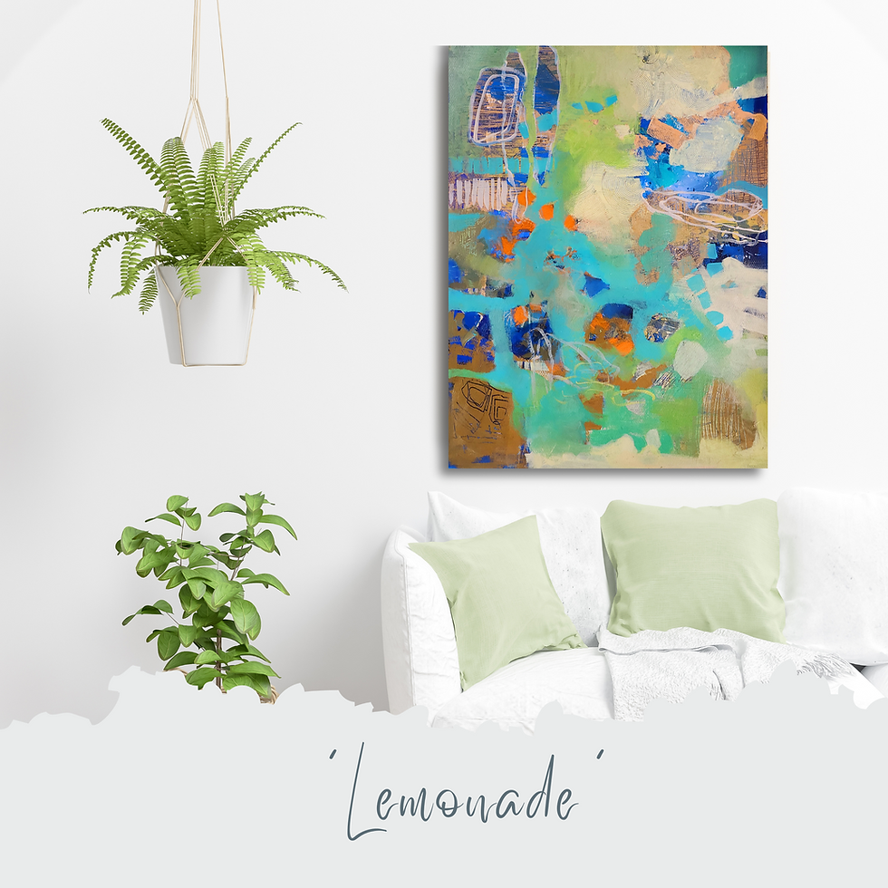 "Lemonade 18" X 24" Original Painting | The Colourist throughout Why Contemporary Collectors Are Talking About Wine Party III Orange Abstract Table 18 X 24 Original Painting