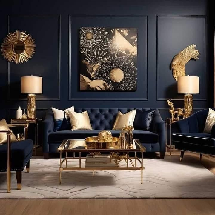 Living Room Ideas For Navy Sofa: Stylish Configurations For Modern Spaces throughout Oval Plauque Man 32 Wall D̩cor