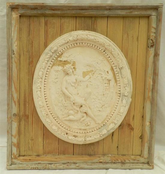 Lot - An Oval Moulded Plaster Wall Plaque, The Goddes Of Plenty, On ... regarding Exploring the historical roots of Oval Plauque Female 32 Wall d̩cor in contemporary collections