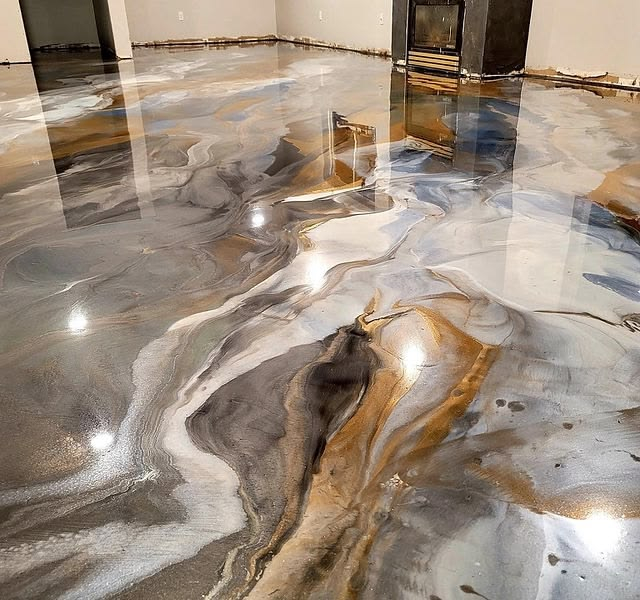 Marblewrap Metallic Epoxy Floor Coatings | 278 Liquid Floors Bluffton ... with regard to Understanding the Appeal of Metallic Resin Finishes in Modern Interior Design