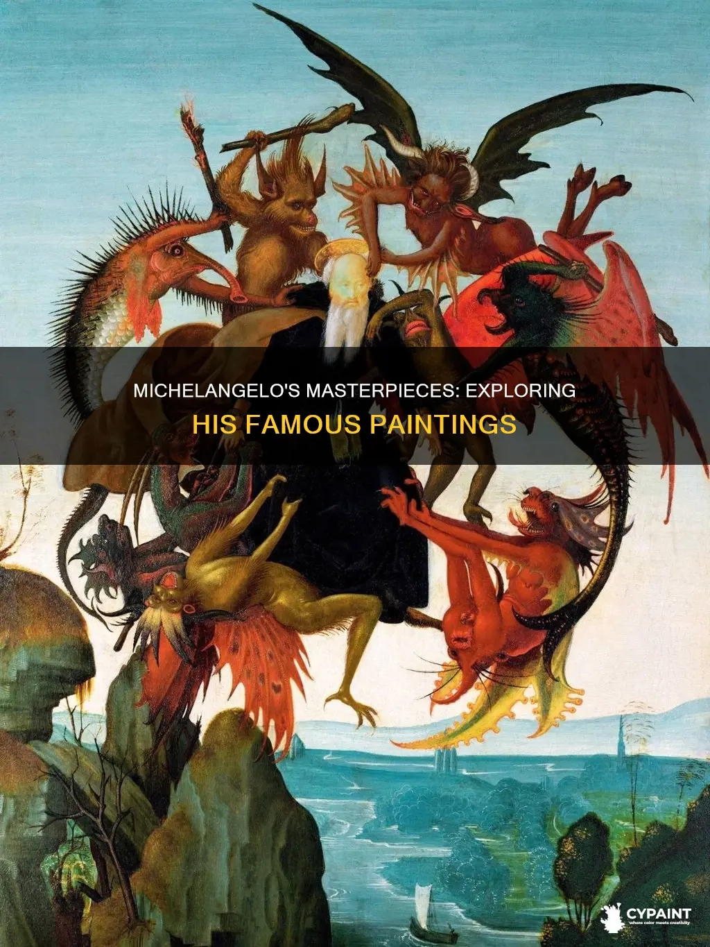 Michelangelo's Masterpieces: Exploring His Famous Paintings | Cypaint with Michelangelo's Florentine Man: Greenman Wall Sculpture - Medium