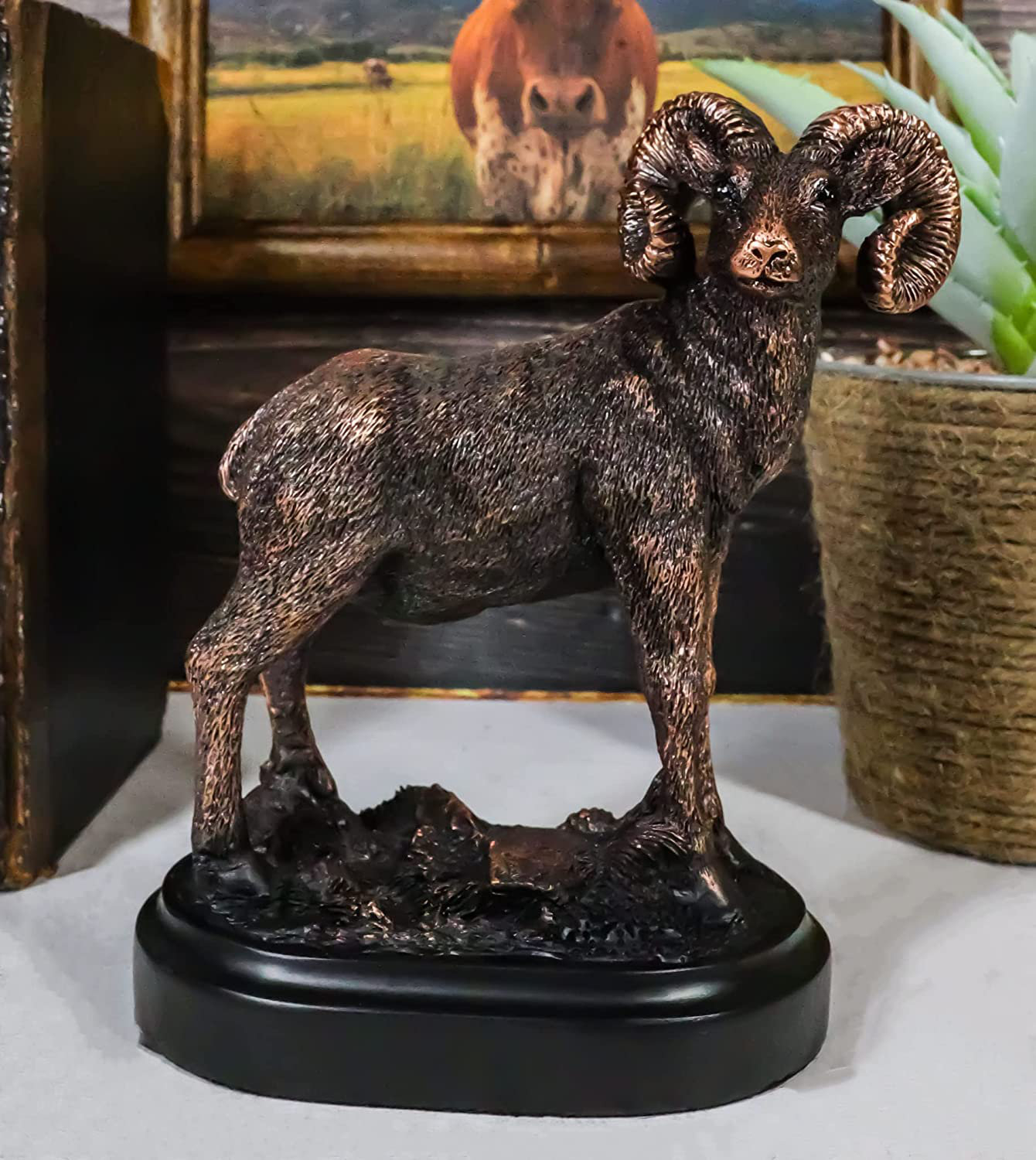 Millwood Pines Country Wildlife Animal Taxidermy Bighorn Sheep Ram ... for Sheep Resin Horn Wall Mount