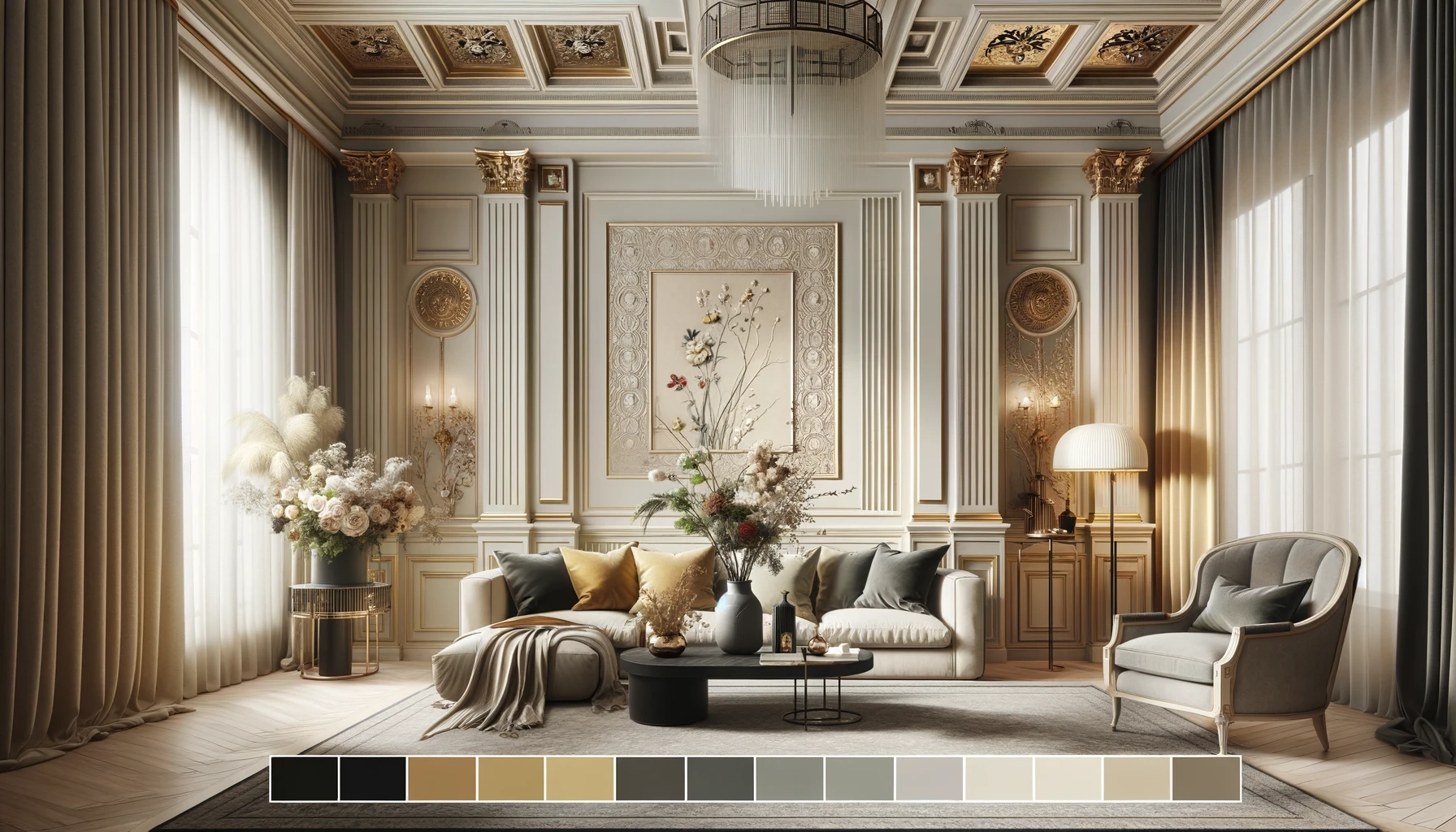 Modern Neoclassical Interior Mansion within Oval Plauque Man 32 Wall D̩cor