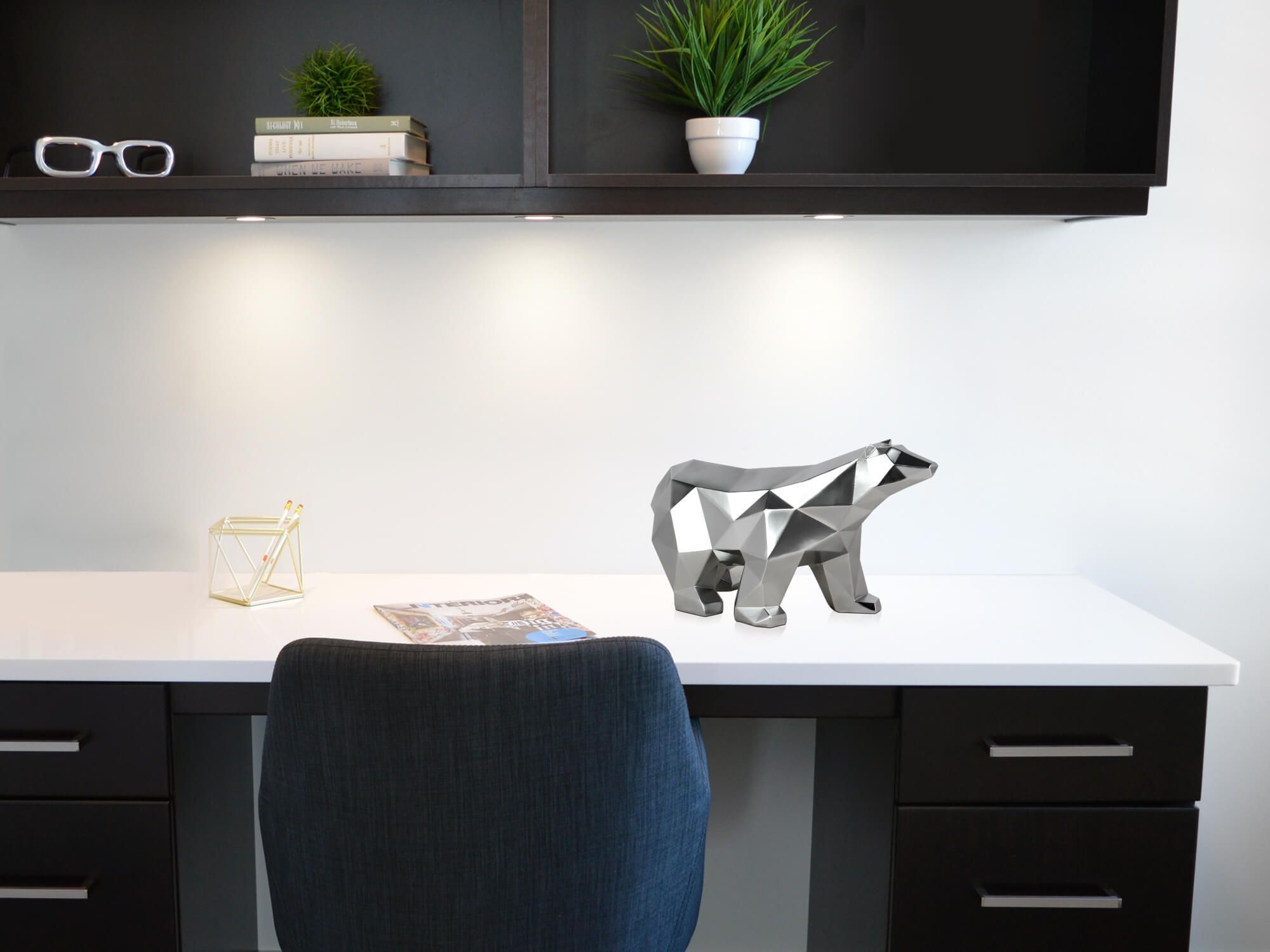 How Designers Use Silver Resin Bear Sculptures to Soften Modern Minimalist Spaces