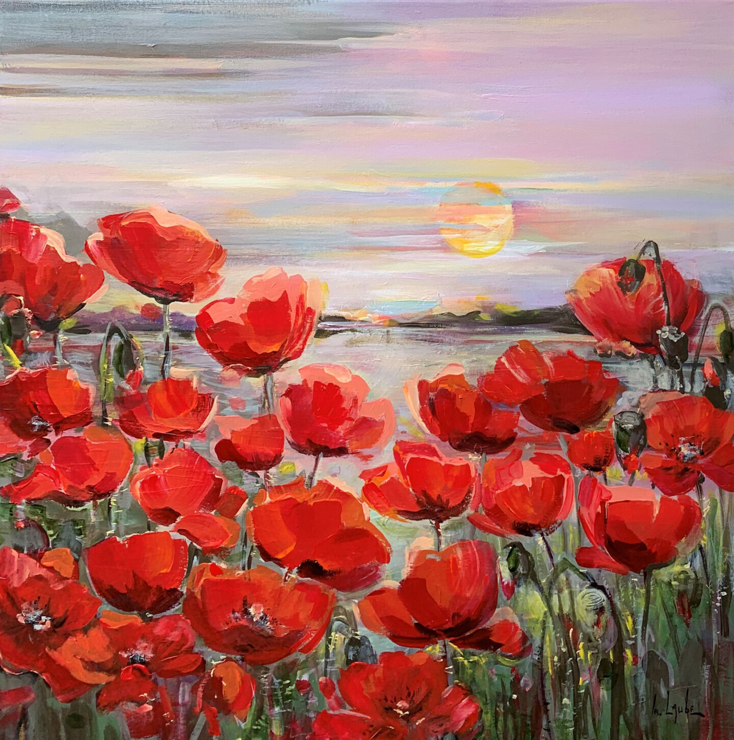 Poppy Flowers Ii, Painting By Irina Laube | Artmajeur intended for What Practitioners and Researchers Say About the Therapeutic Value of Wall Decor Painting A Beautiful Day with Flowers II