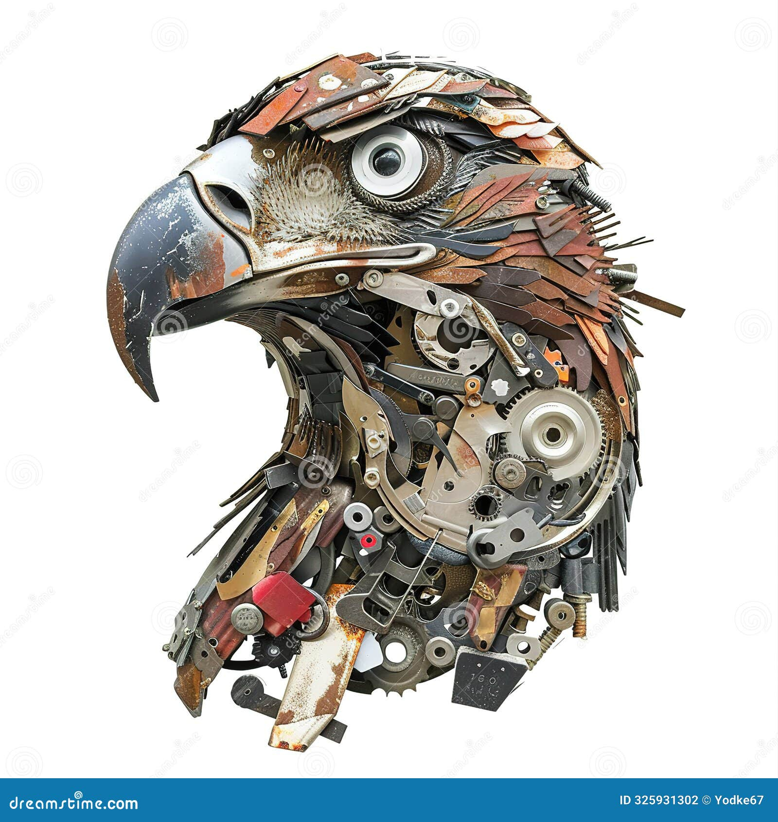 Steampunk Eagle Head Sculpture Made From Scrap Metal, Nuts, And Bolts ... with regard to Art Model 3D Handmade Metal