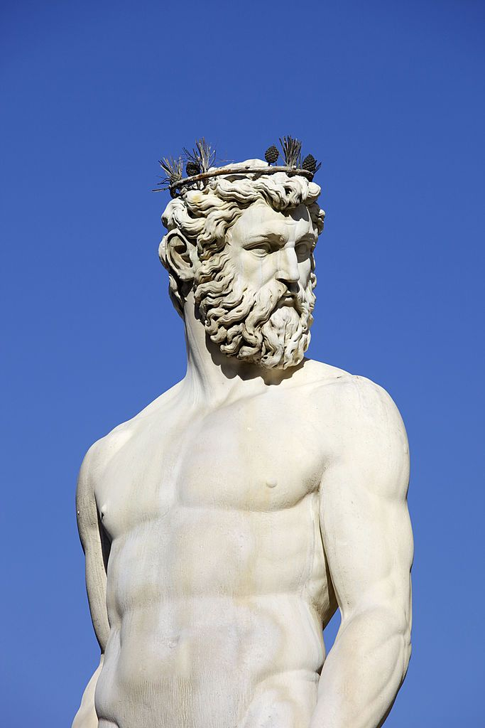 The Fountain Of Neptune In Florence, Situated On The Piazza Della ... pertaining to Neptune Trevi Mask 15 Gargoyle Sculpture