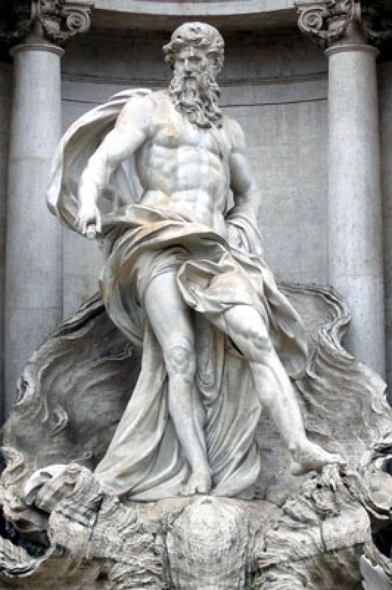The Statue Of Neptune, Trevi Fountain | Ancient Greek Sculpture, Roman ... throughout Neptune Trevi Mask 15 Gargoyle Sculpture