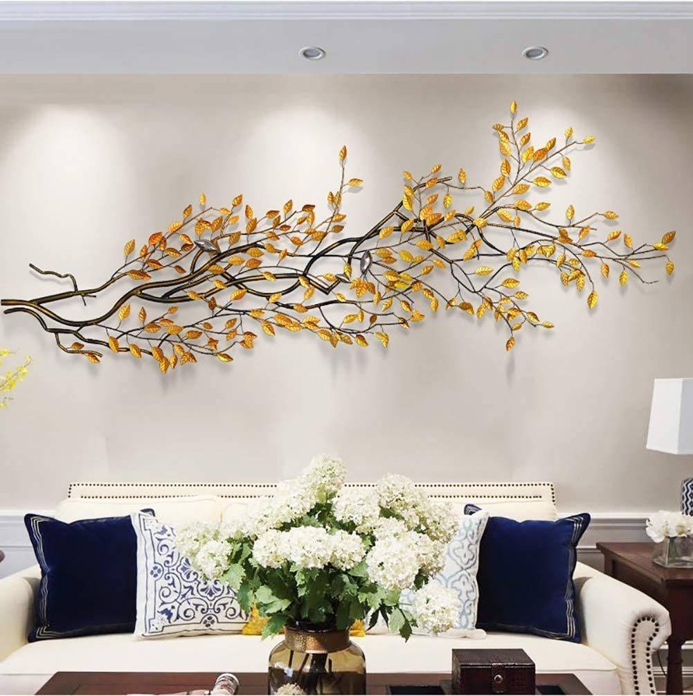 Three-Dimensional Wealth Tree Metal Wall Decor, Nature Home Art ... with Modern Glass And Metal Wall Sculpture 3D "Arctic" Ap, 19"X15"X4"