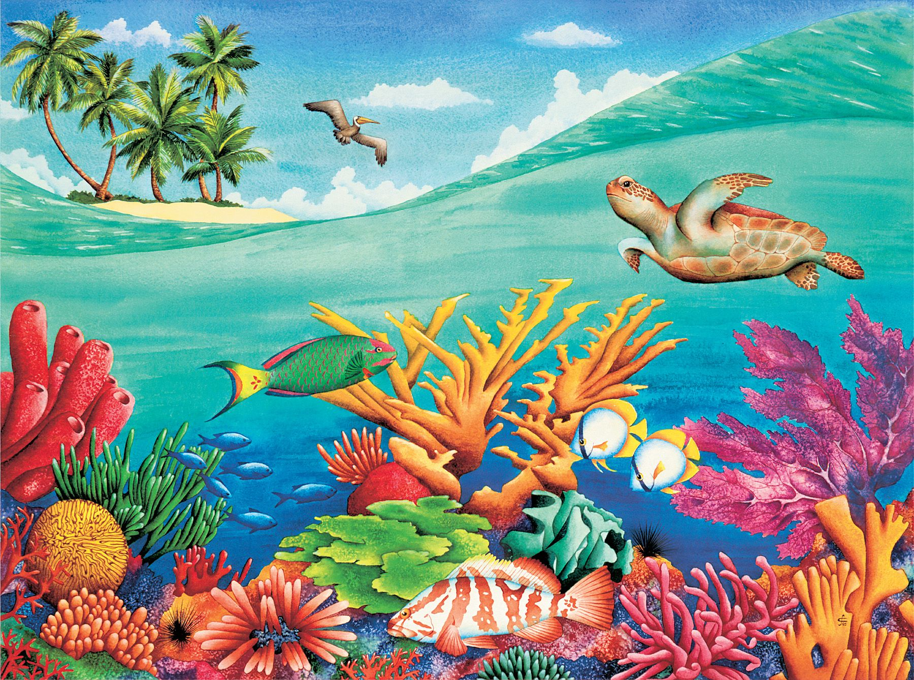 Underwater Sea Life Mural | How To Stitch Ocean Scenes, Colorful Ocean ... intended for How Everyday Spaces Find Balance Through Thoughtful Ocean Inspired Art