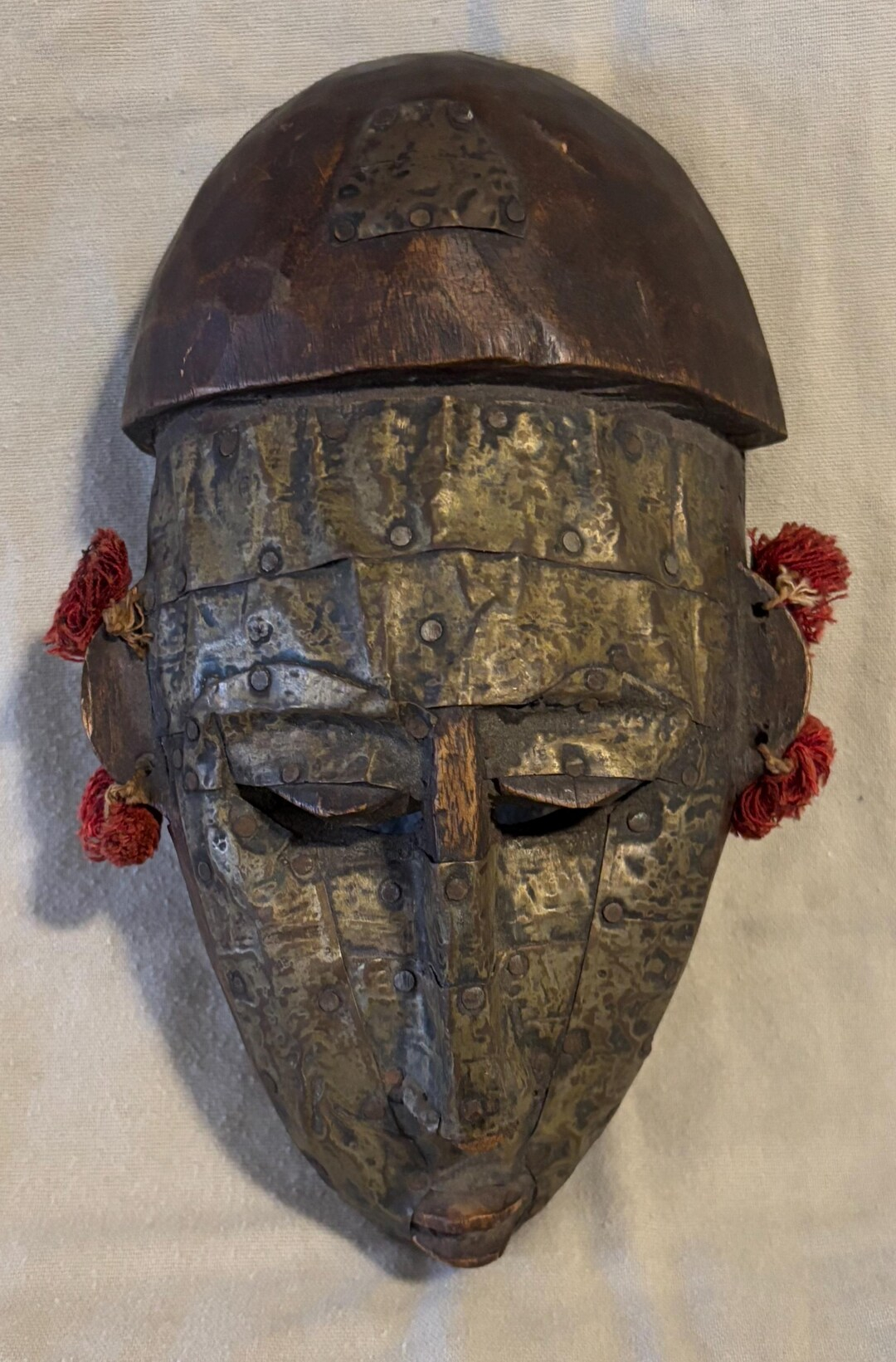 Vintage African Carved Bamana Marka Carved Wood & Metal Clad Mask - Etsy within Decoding the Cultural Significance Carved into the Consigned Marka Bamana Tribal Mask 5