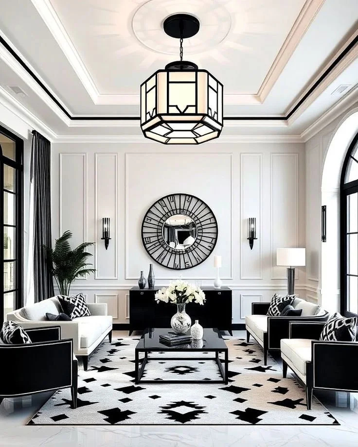 Ways To Recreate The Hollywood Regency Style In Modern Homes — Lsc Home ... for 48X48 Inches Red Black White Minimal Wall Art Large Modern Painting Home Decor