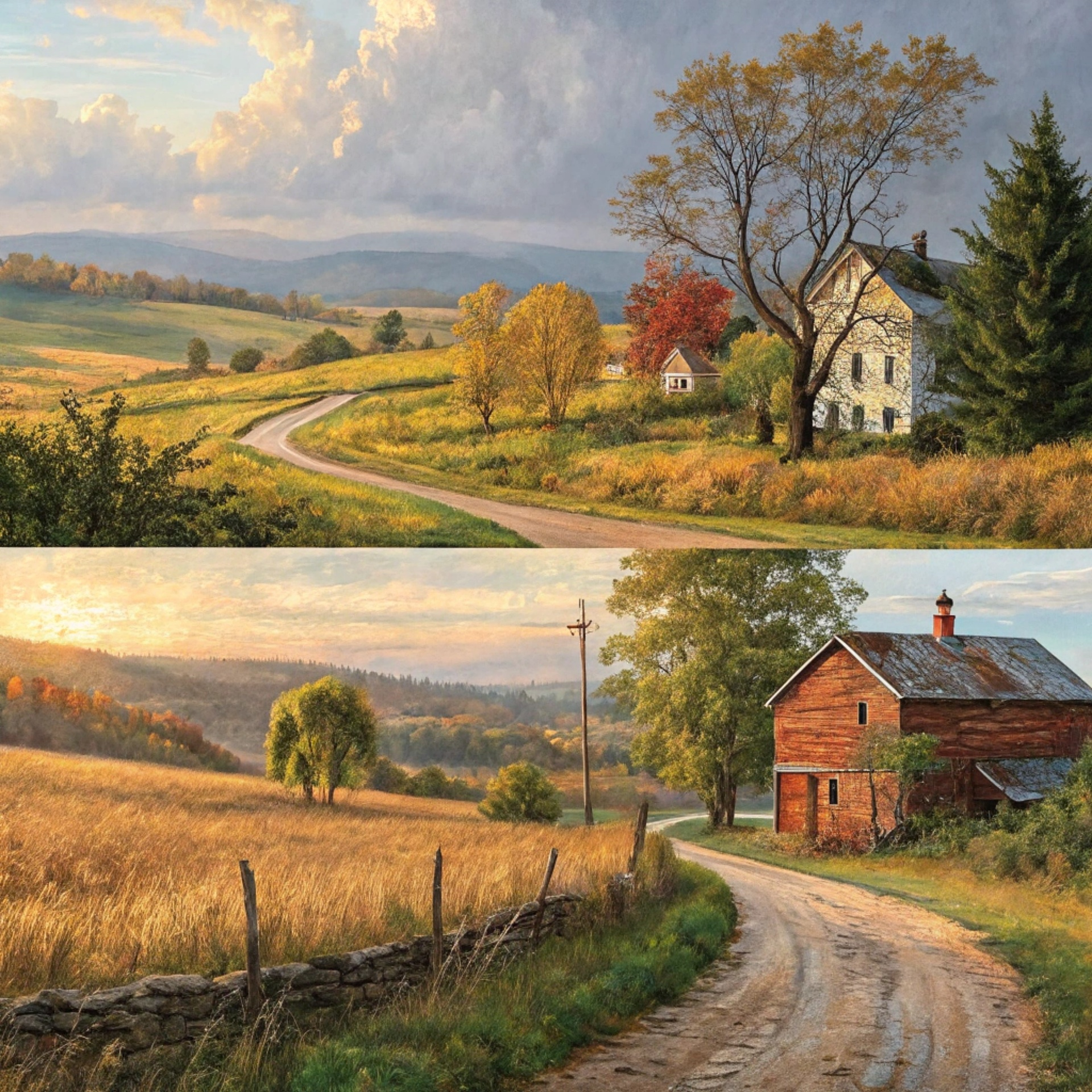 Winding Roads And Countryside Homes Free Stock Photo - Public Domain ... throughout Tracing the Evolution of Italian Born Artist H Hargrove and His American Countryside Scenes