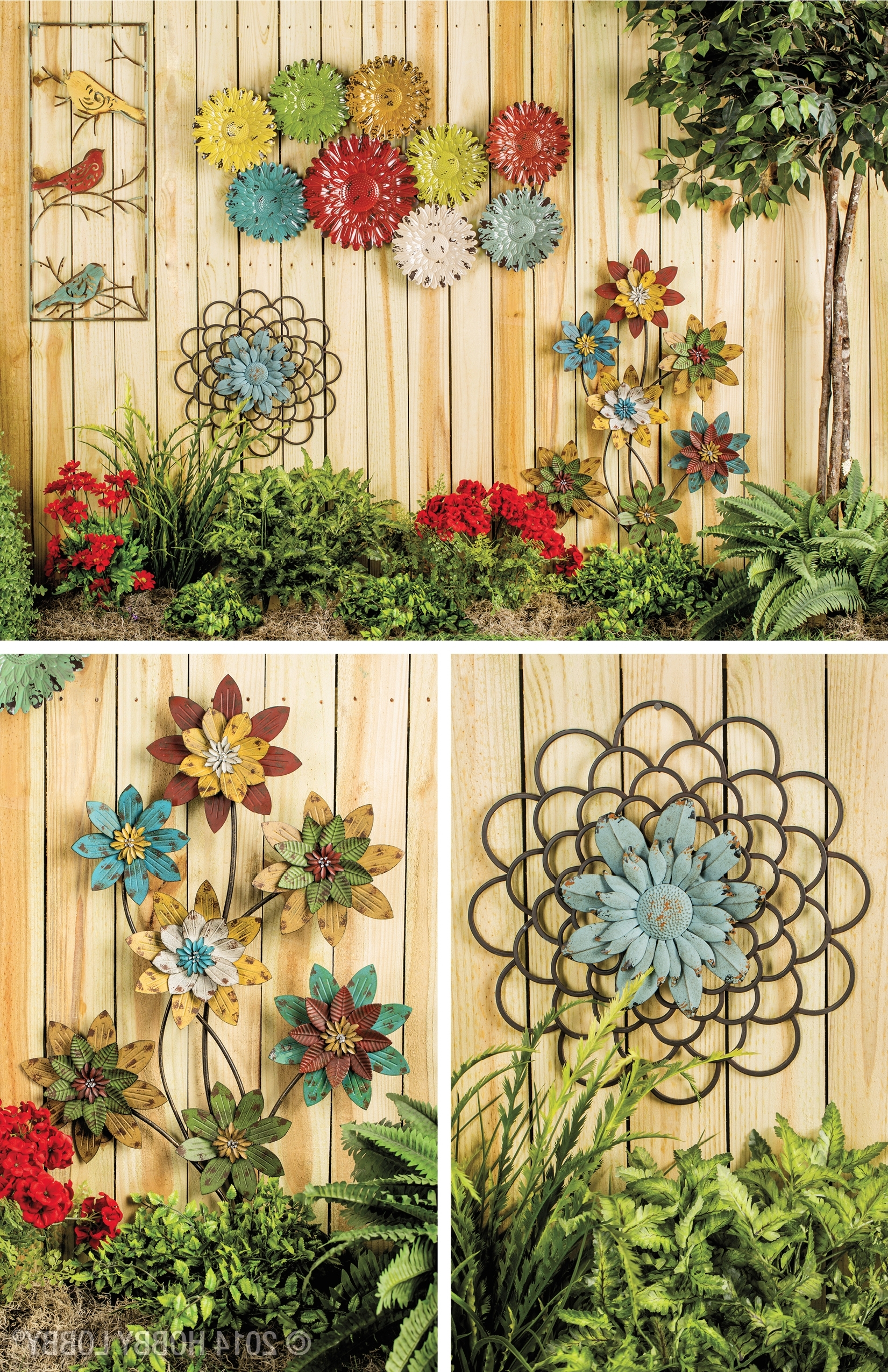 2025 Best Of Decorative Outdoor Metal Wall Art inside 36 Inch Rustic Wood Metal Flower Sculpture Home Decor Wall Hanging Art Set Of 2