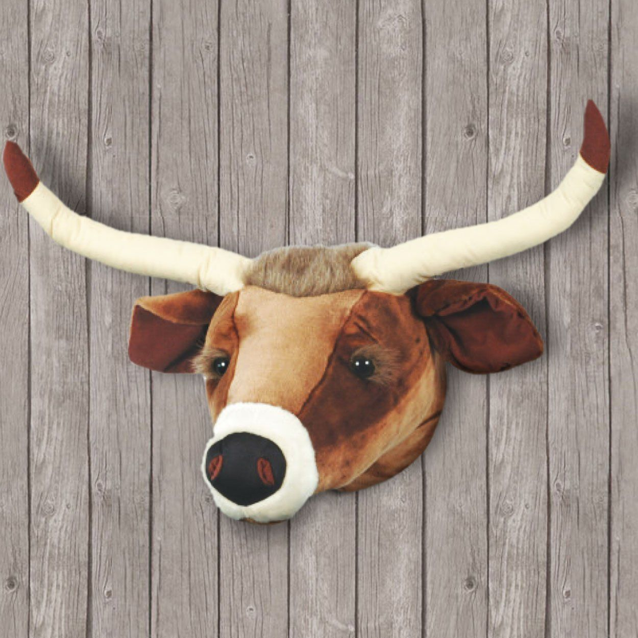 30In Longhorn Large Premium Ultra-Soft Plush Trophy Head Wall Hanging ... with regard to Buffalo Stuffed Trophy Head, Large