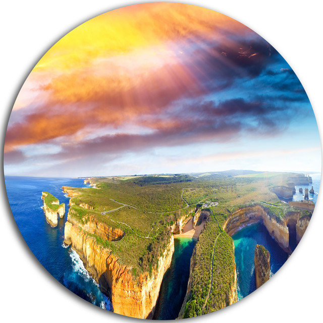 Elevating Spaces with Great Ocean Road Seascape Round Wall Art