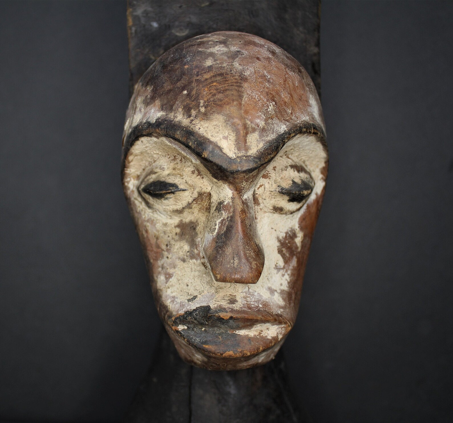 African Mask From The Fang Tribe Of The Gabon. Carved Janus Or - Etsy Uk for Carved And Painted Gabon Fang Mask