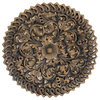 Antique Burn Carved Medallion Panel 18" - French Country - Wall Accents ... with Antique Burn Triangle Carved Panel Medium