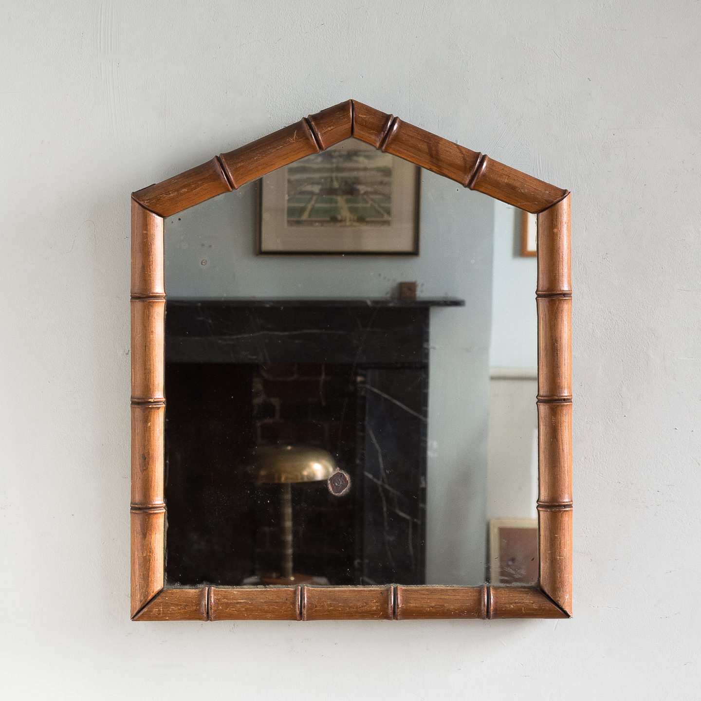 Ash Framed Bamboo Wall Mirror - Mirrors - Lassco Brunswick House in Bamboo Square Wall Mirror, Natural, Black
