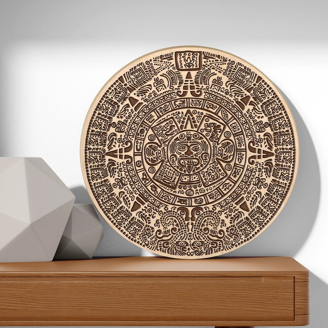 Aztec Calendar Wood, Aztec Calendar Wall Art, Aztec Calendar Wall Sign ... in Unveiling the History and Significance of Almanac Wall Decor