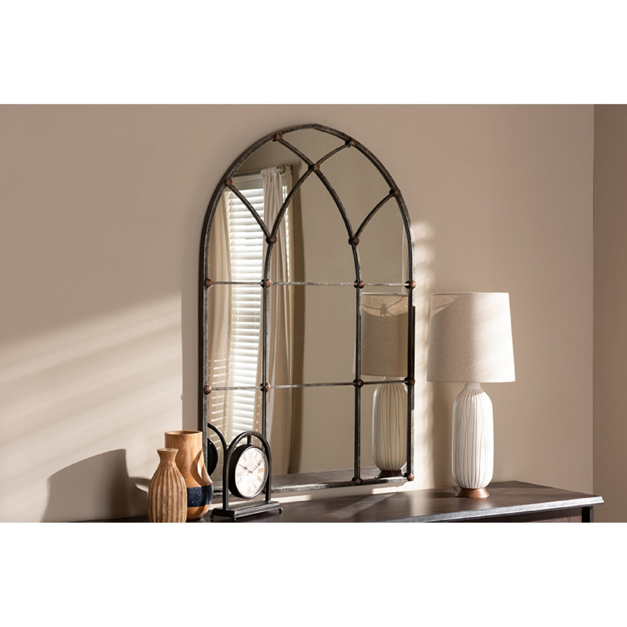 Baxton Studio Tova Vintage Farmhouse Antique Silver Finished Arched ... with Unveiling the Allure of the Baxton Studio Vintage Farmhouse Mirror Its History and Craftsmanship