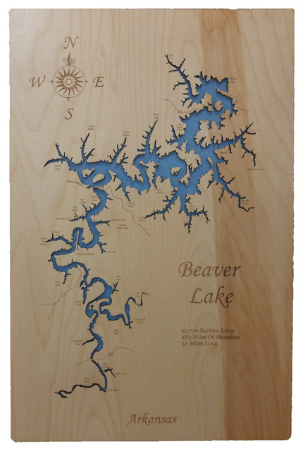 Beaver Lake, Arkansas-Wood Lake Map, Large - Rustic - Wall Accents - By ... for Mapping Your Adventure A Detailed Look at the Arkansas-Wood Lake Map
