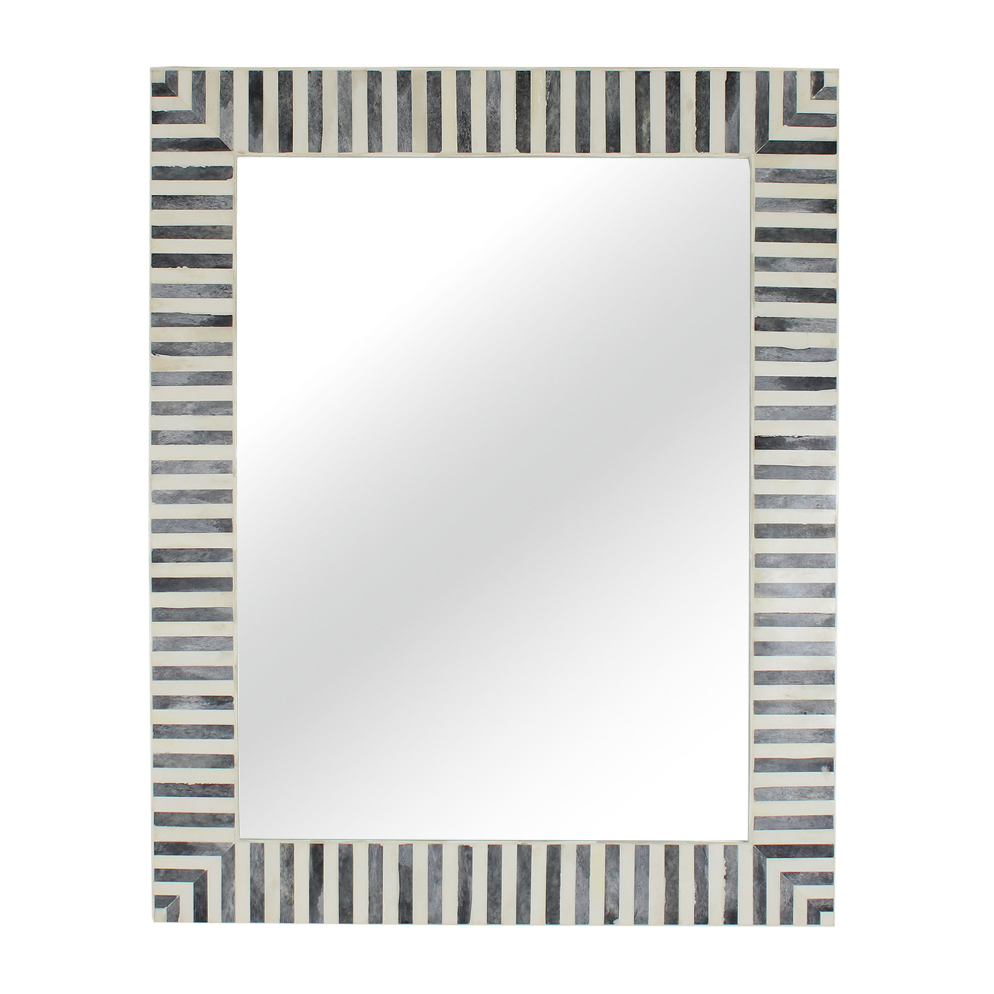 Birch Lane™ Pelagia Bone Framed Wall Mounted Accent Mirror In White ... for 38" Rectangle Wall Mounted Accent Mirror