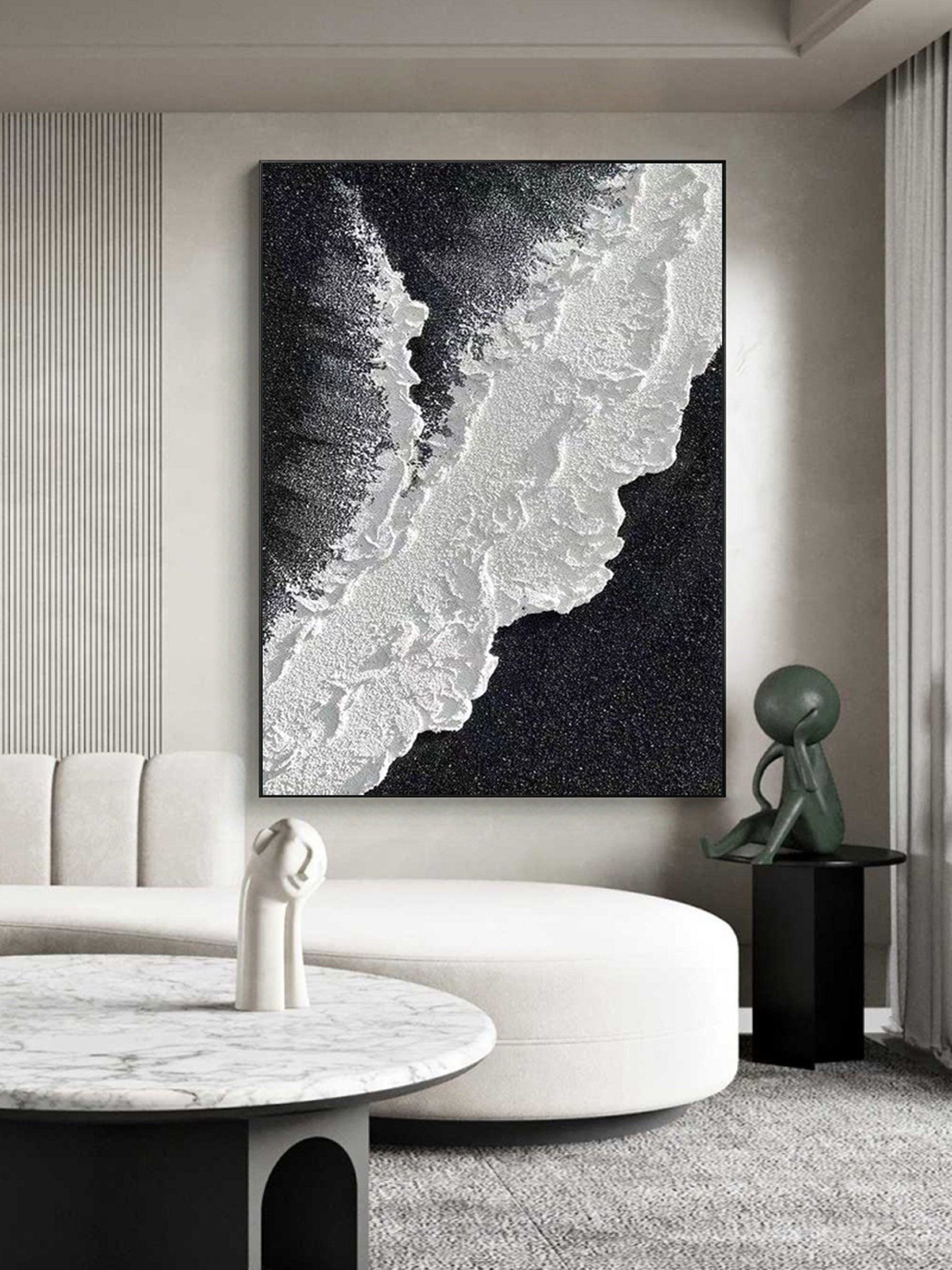 Black Textured Wall Art Black And White Abstract Art Black And White ... regarding Unveiling the History and Significance of Almanac Wall Decor