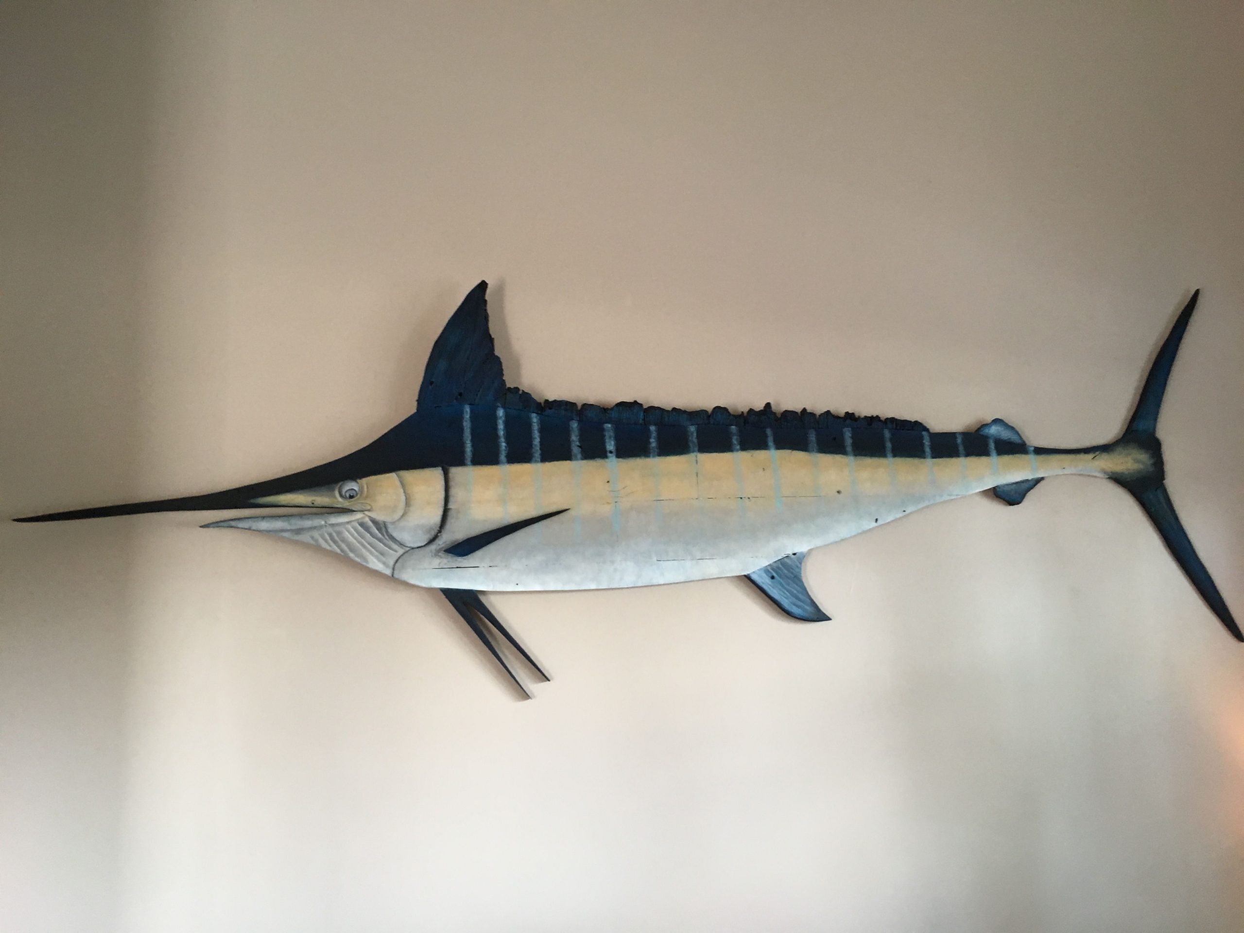 Blue Marlin Fish Wall Art regarding Blue Marlin Fish Wall Sculpture, Copper Patina
