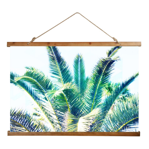Botanical Palms - Wood Topped Wall Tapestry — Beach Surf Decor By ... throughout Exploring the Textures and Tones of Twilight Palms Artistry